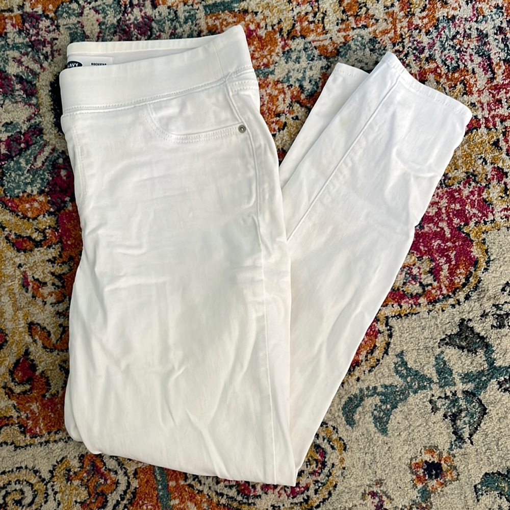 Old Navy White Rockstar Jeggings